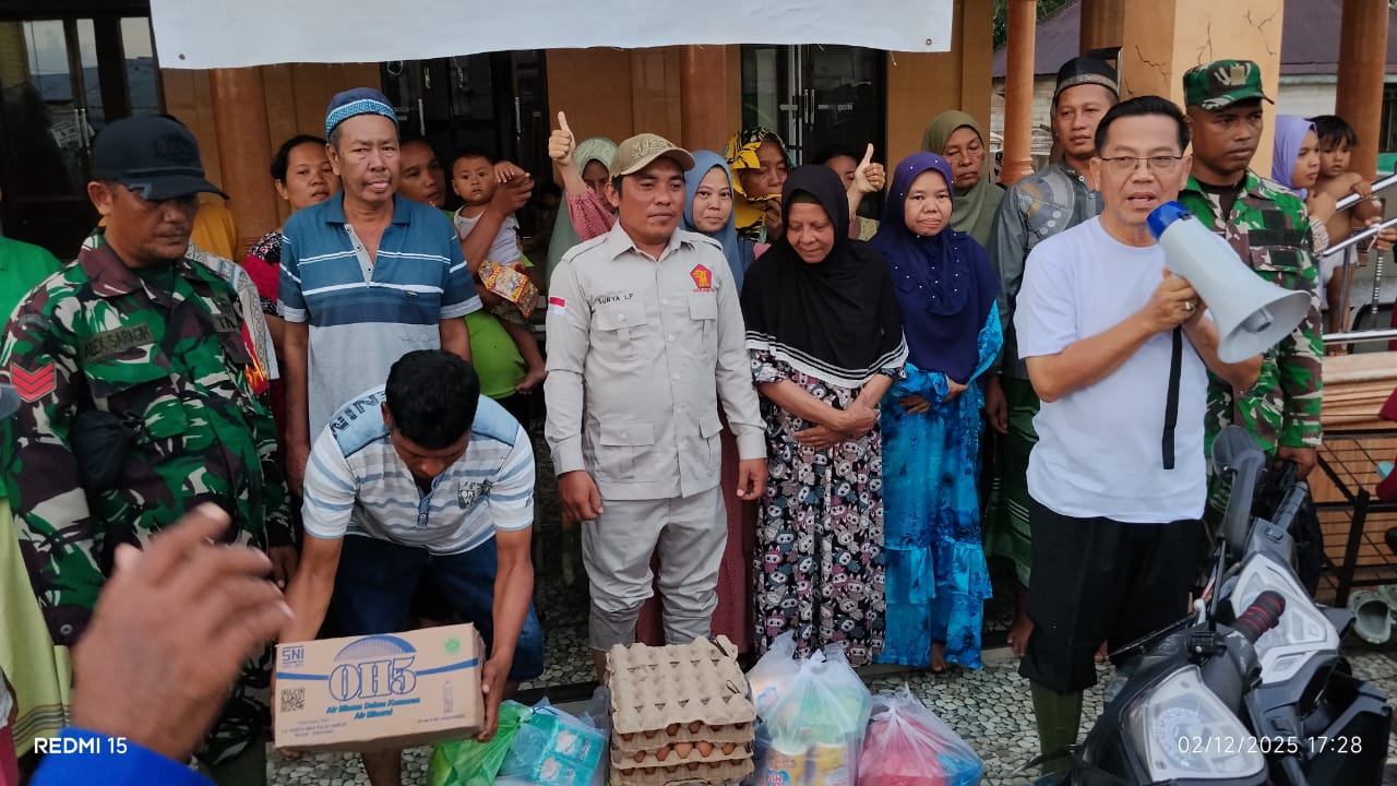 Banjir Melumpuhkan Tanjung Beringin, Gerindra Sergai Menembus Genangan Untuk Menguatkan Warga Yang Terdampak