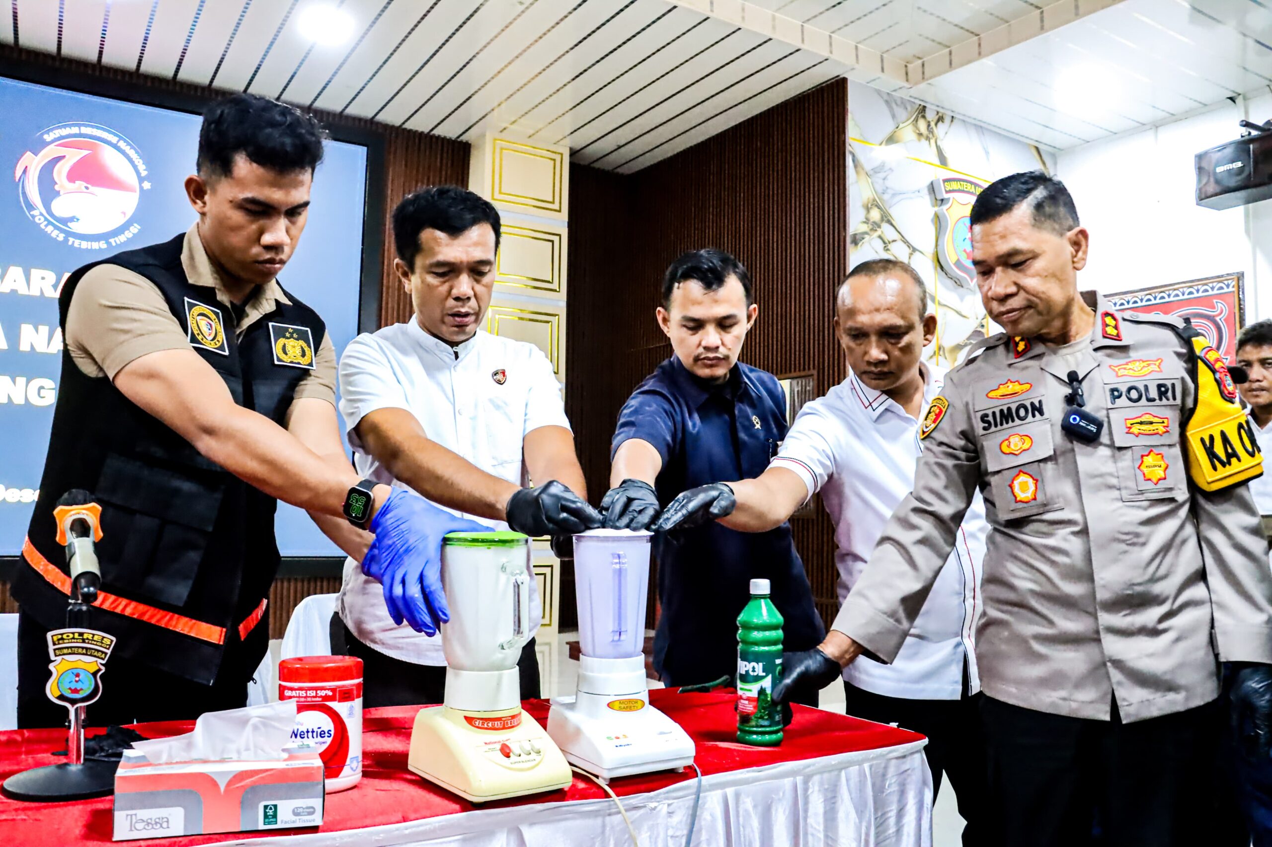 Kapolres Tebing Tinggi Pimpin Pemusnahan Barang Bukti Sabu 1 Kilogram