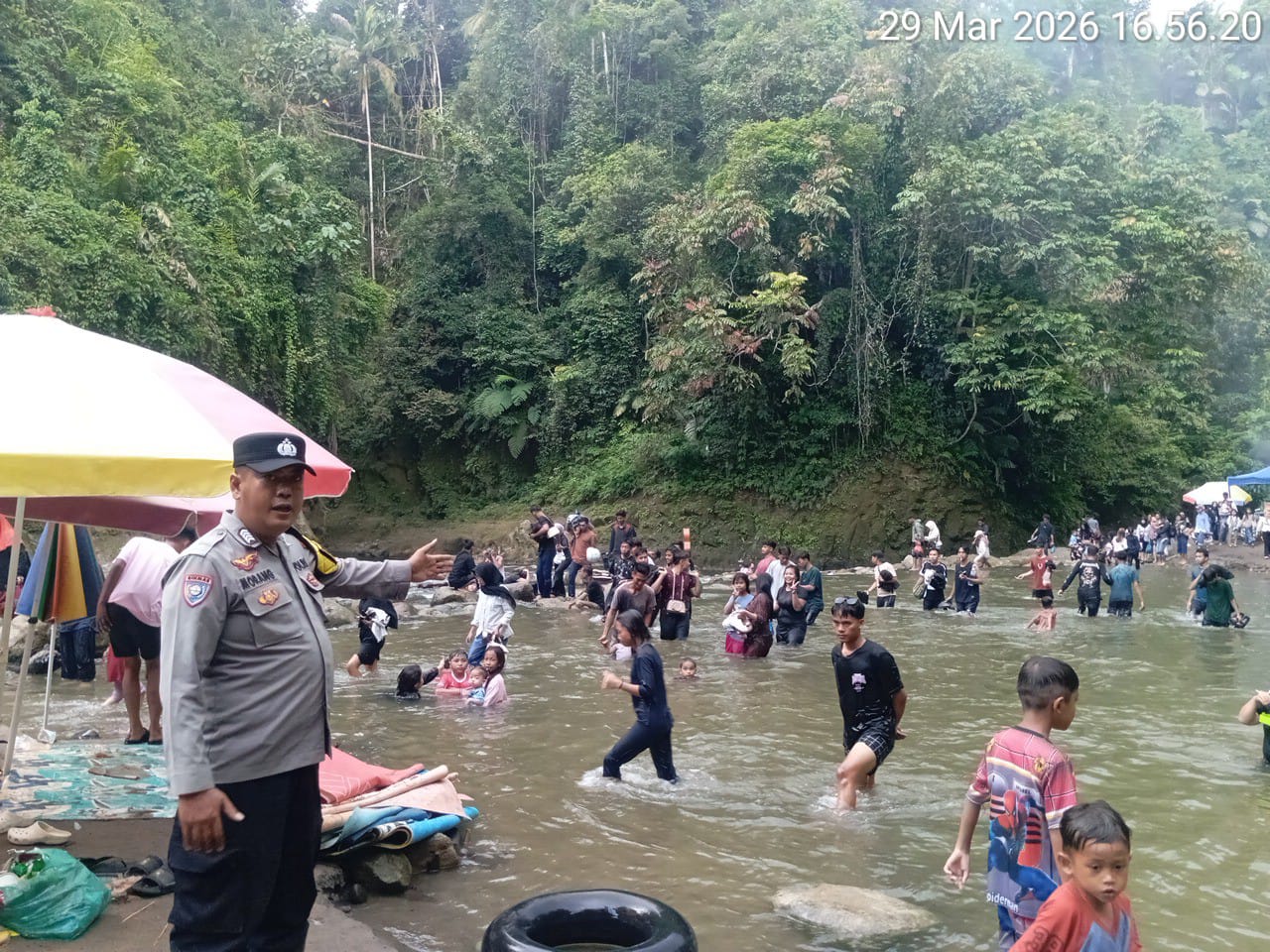 Polres Tebing Tinggi Pantau Situasi Kamseltibcar Lantas Puncak Arus Balik Kedua