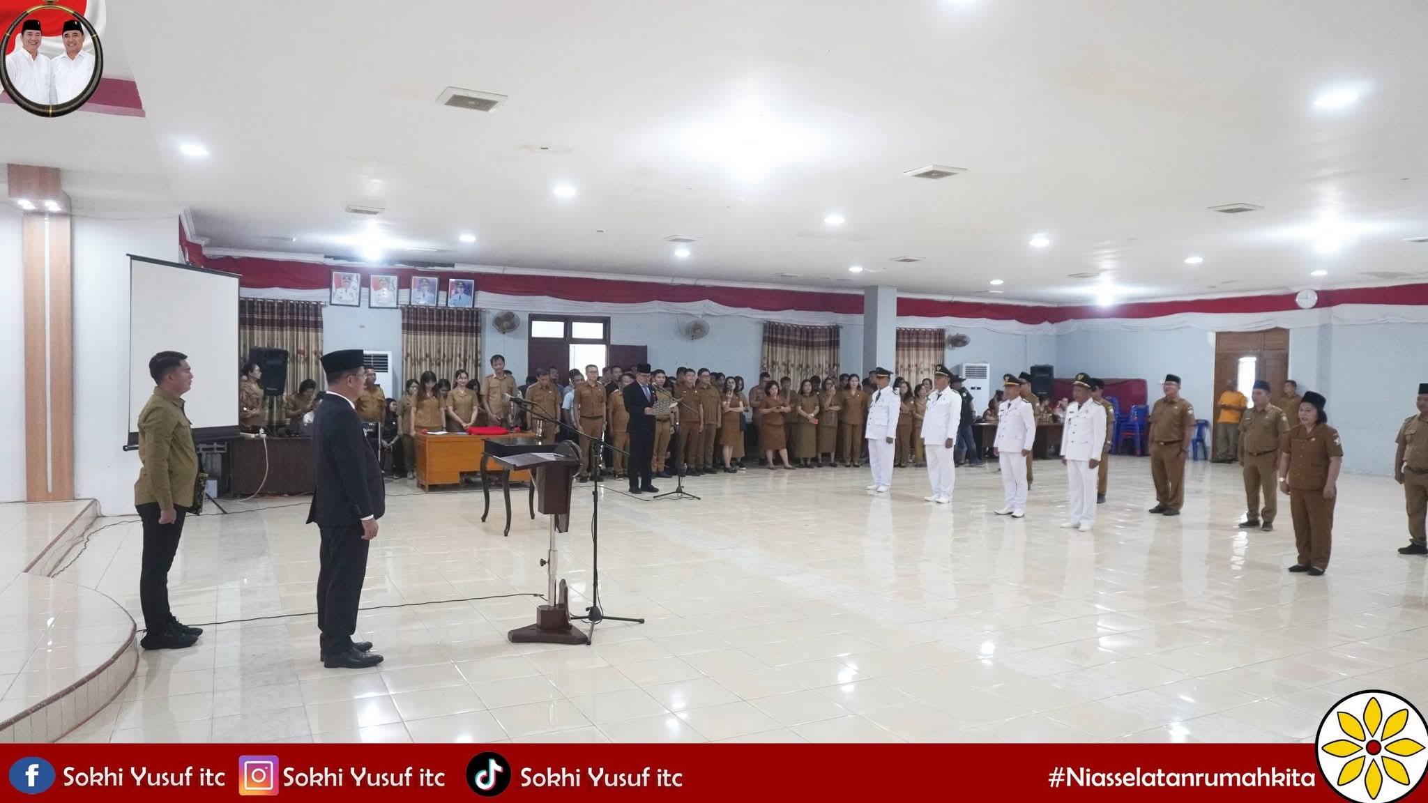 Perkuat Birokrasi, Bupati Nias Selatan Sokhiatulo Laia Lantik Sejumlah Pejabat Struktural dan Fungsional.