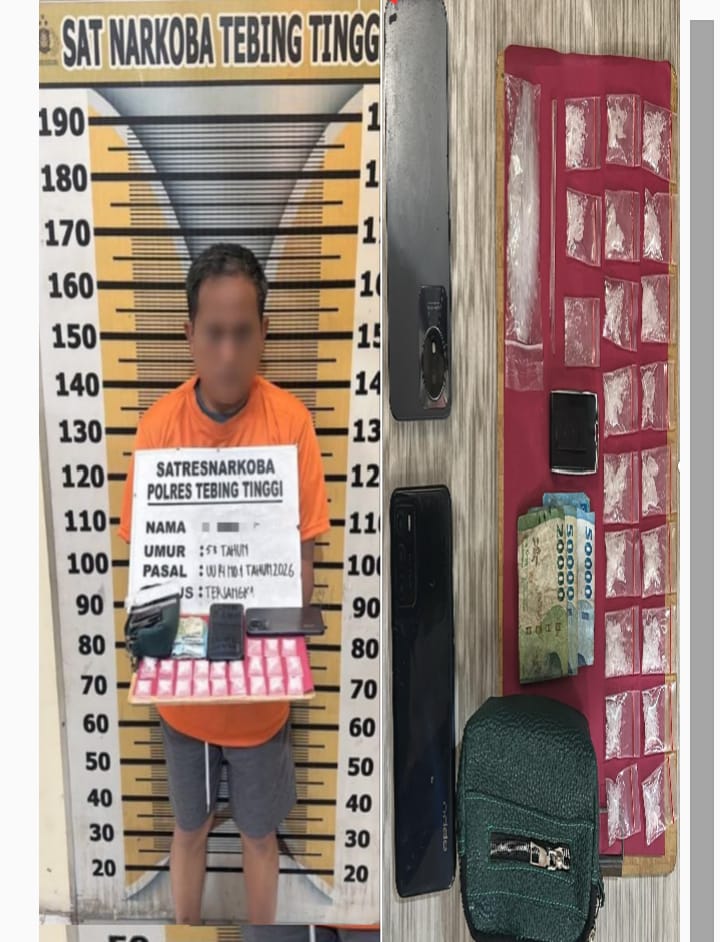 Sat Resnarkoba Polres Tebing Tinggi Tindak Lanjuti Aduan Masyarakat dan Amankan Pengedar Sabu